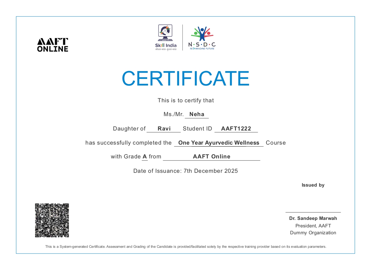 NSDC certificate for advertising pr and corporate communication