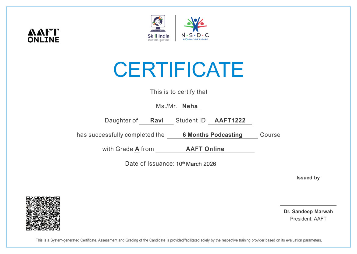 NSDC certificate for advertising pr and corporate communication