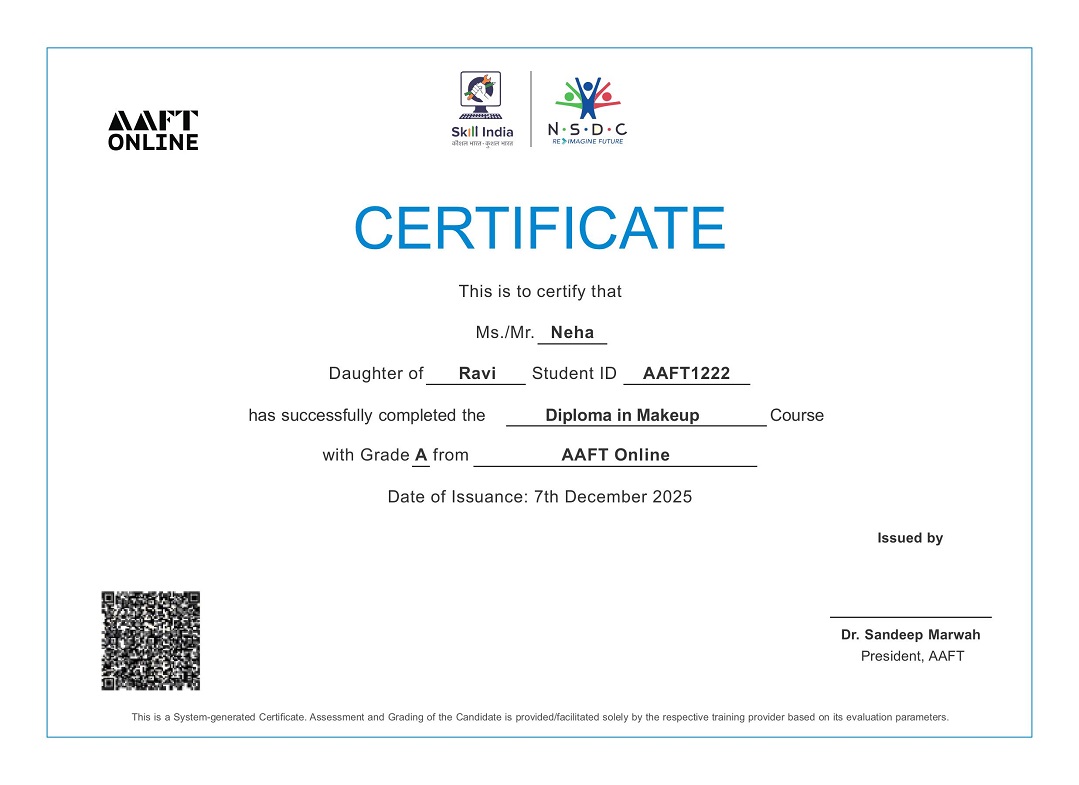 NSDC certificate for advertising pr and corporate communication