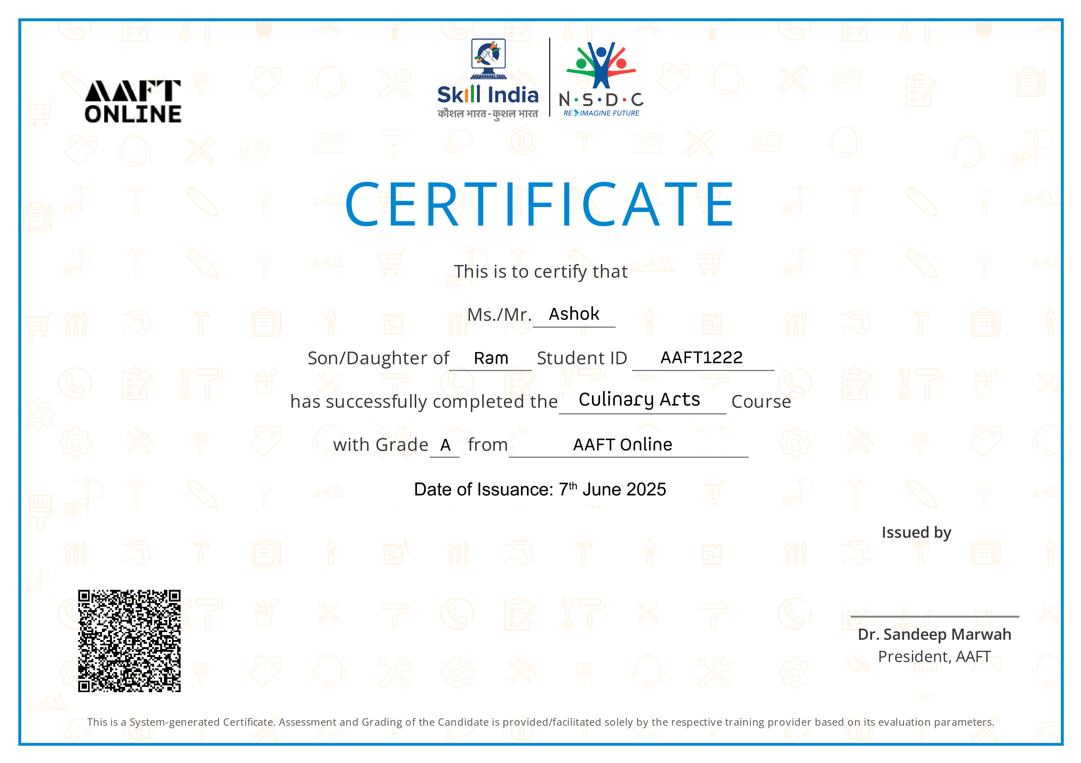 NSDC Certificate